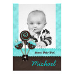 Baby Boy Announcement Invite Cake Pops Blue V