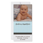 baby boy announcement photo card