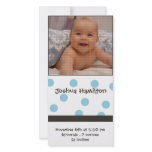 baby boy announcement photo card