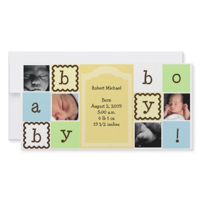 Baby Boy Announcement Photo Cards by ladiebugg137