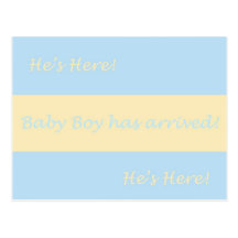 baby boy announcement post cards