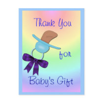 Baby Boy  Binkie Thank You postcard - customise