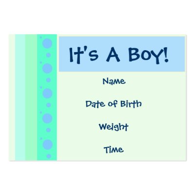 Baby Boy Birth Announcement Card by BundlesOfJoy