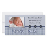 Baby Boy Birth Announcement Photo Card photo cards