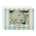 Baby Boy Birth Announcement Vintage Stripes