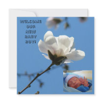 Baby Boy Birth Announcements Cards Blue New Baby