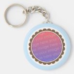 Baby boy blue and brown photo frame keychain