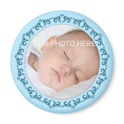 Baby boy blue photo frame fridge magnet by mheababy