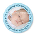 Baby boy blue photo frame fridge magnet