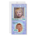 Baby Boy Blue & Purple Vintage Photo Card photo cards
