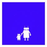 Baby Boy Blue Robot Baby Shower Invite