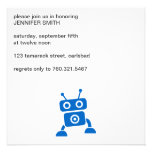 Baby Boy Blue Robot Invitation
