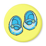 Baby boy blue shoes refrigerator magnet