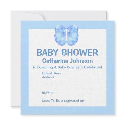 Baby Boy Booties Baby Shower Invitation by floatinglemonsevents
