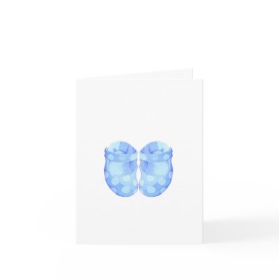 Baby Boy Booties Note Card by floatinglemons
