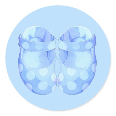 Baby Boy Booties Round Sticker by floatinglemons