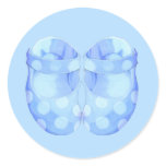 Baby Boy Booties Round Sticker