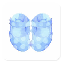 Baby Boy Booties Square Sticker