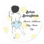 Baby Boy Bottom Address Label Stickers