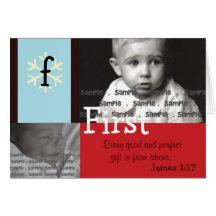 Baby Boy Christmas Photo Birth Announcment Cards