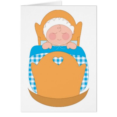Baby Boy Cradle Greeting Cards by Maria_K_Bell