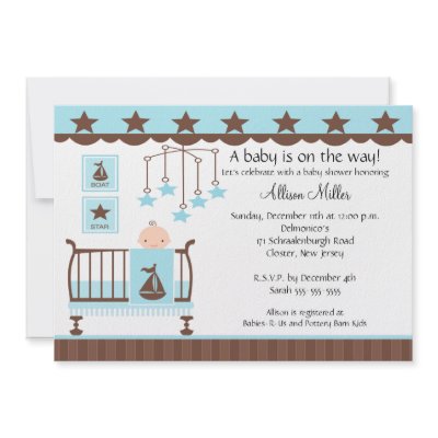 Baby Boy Crib Boy Baby Shower Invitation by celebrateitinvites