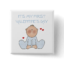 Baby Boy First Valentine's Day Buttons