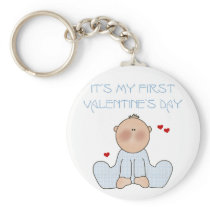 Baby Boy First Valentine's Day Keychains