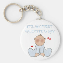 Baby Boy First Valentine's Day Keychains