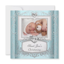 Baby Boy Girl Blue Christening Baptism Cross White