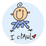 Baby Boy I Crawl Tshirts and Gifts Round Stickers