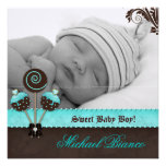 Baby Boy Invitation Announcement Cake Pops Blue