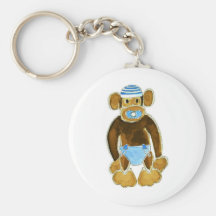 Baby Boy Monkey Diaper Keychains