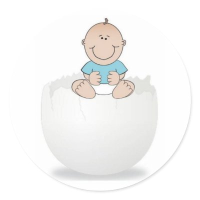 Baby Boy on Egg Sticker by JuJuGarden