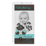 Baby Boy Photocard Announcement Cake Pops Blue Photo Greeting Card