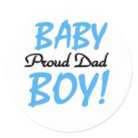 Baby Boy Proud Dad Round Sticker