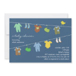 Baby Boy Shower Flat Invitation