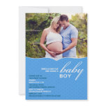 Baby Boy Shower Photo Flat Invitation