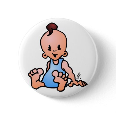 Baby boy sitting pinback button by cardvibes