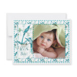 Baby Boy Vintage Baby Bird Picture Announcement invitations