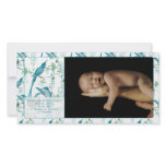 Baby Boy Vintage Baby Bird Picture Announcement Photo Greeting Card
