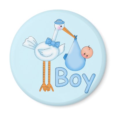 Baby Boy with Stork Magnet by babyworld