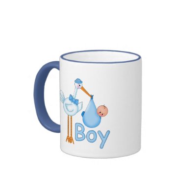 Baby Boy with Stork Coffee Mugs by babyworld