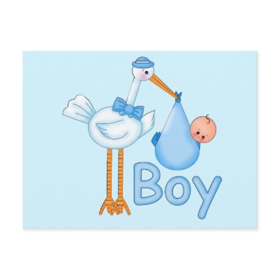 Baby Boy with Stork by babyworld