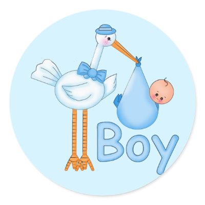 Baby Boy with Stork by babyworld