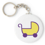 Baby buggy - birth keychain