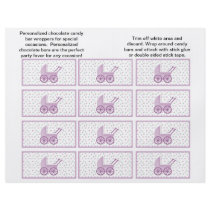Baby Buggy Candybar Wrappers (Lavendar)