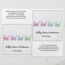 Baby Buggy Candybar Wrappers Personalized Flyer