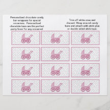 Baby Buggy Candybar Wrappers (Pink) Flyer Design