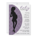 Baby Bump Silhouette Invite [Purple] invitations